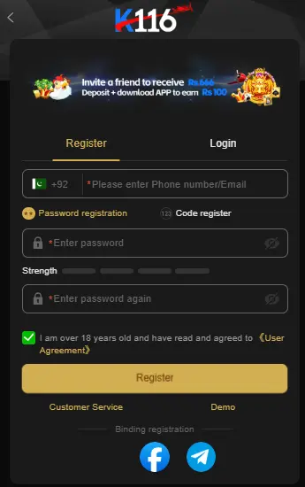 K 116 Game Register